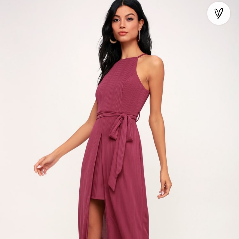 Caroline washed magenta midi dress